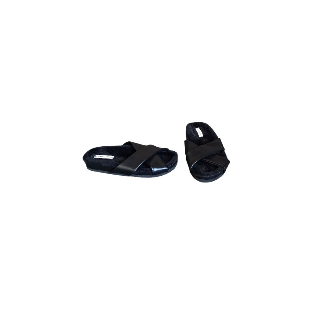 RM By Rebecca Minkoff Black Faux Fur Sandals